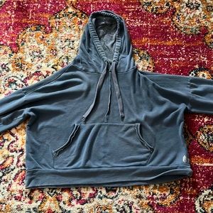 Free People Movement, blue oversized cropped hoodie, size M